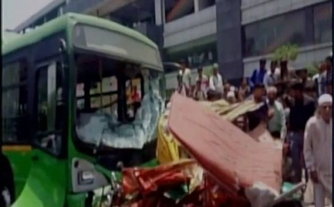 Delhi: Two killed, 5 injured as DTC bus crashes into auto, e-rickshaw in Azadpur 
