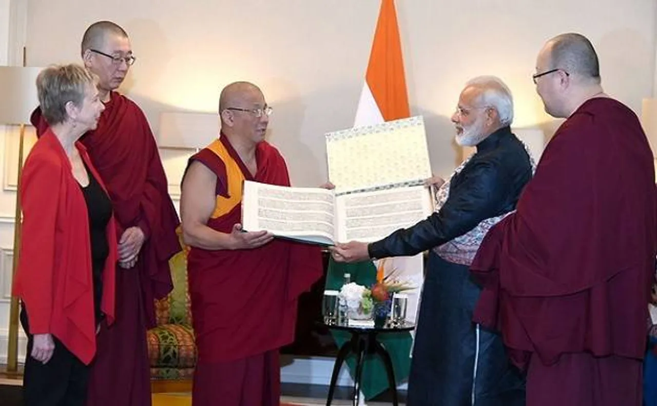 Modi in Russia: PM presents 'Urga Kanjur' to Buddist temple head priest