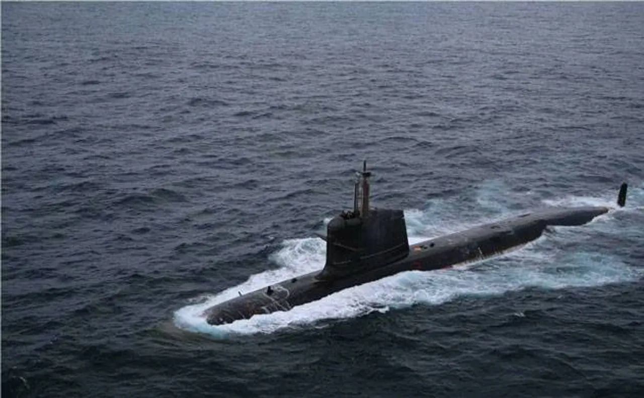 Khanderi, second indigenous Scorpene-class submarine, makes maiden sea sortie from Mumbai harbour