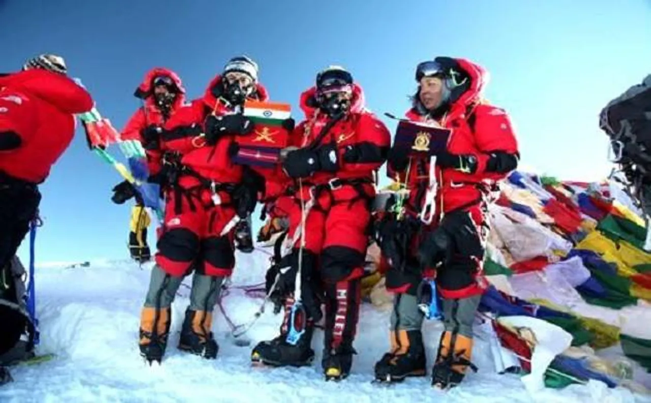 Indian Army personnel climb Mt Everest without using supplementary oxygen