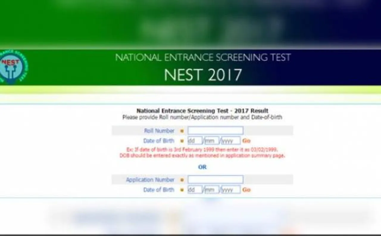 NISER NEST result 2017 announced at nestexam.in by â€ªNational Institute of Science Education and Researchâ€¬; check here