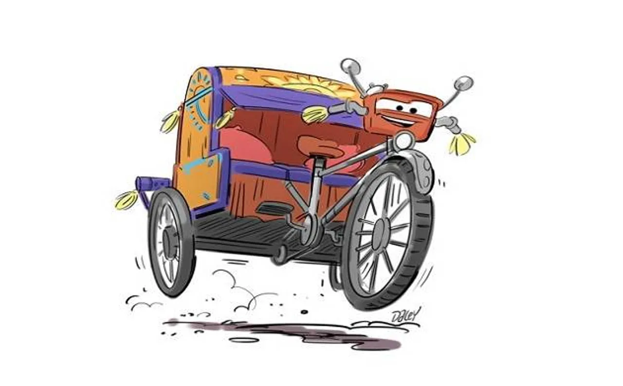 Pixar artist Michael Daley imagines Indian rickshaw in 'Cars 3' character