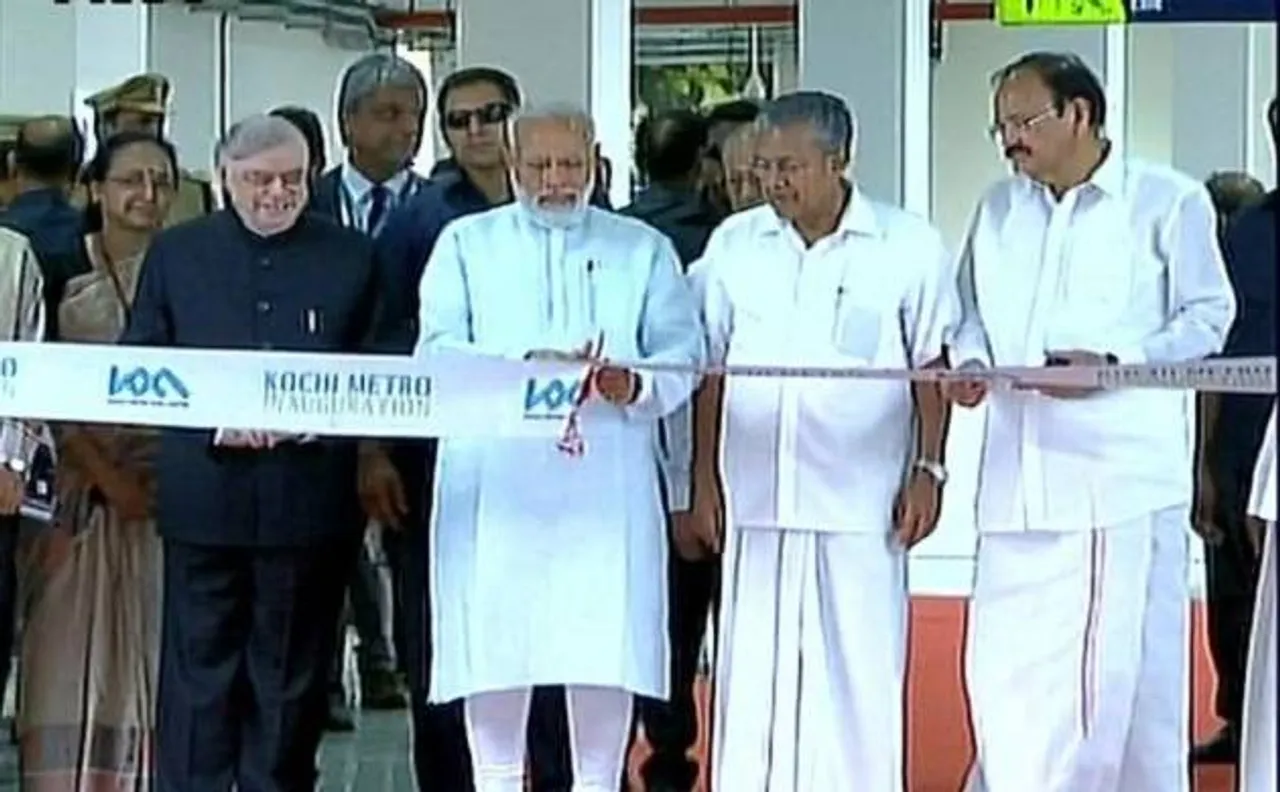 PM Narendra Modi inaugurates Kochi Metro in presence of E Sreedharan today, travels to Pathadippalam station