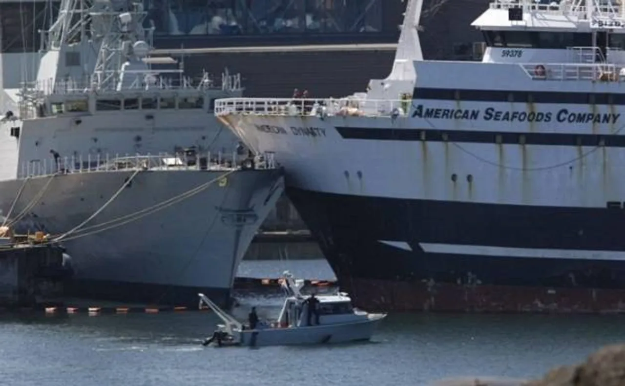 US Navy destroyer collides with merchant ship off the coast of Japan