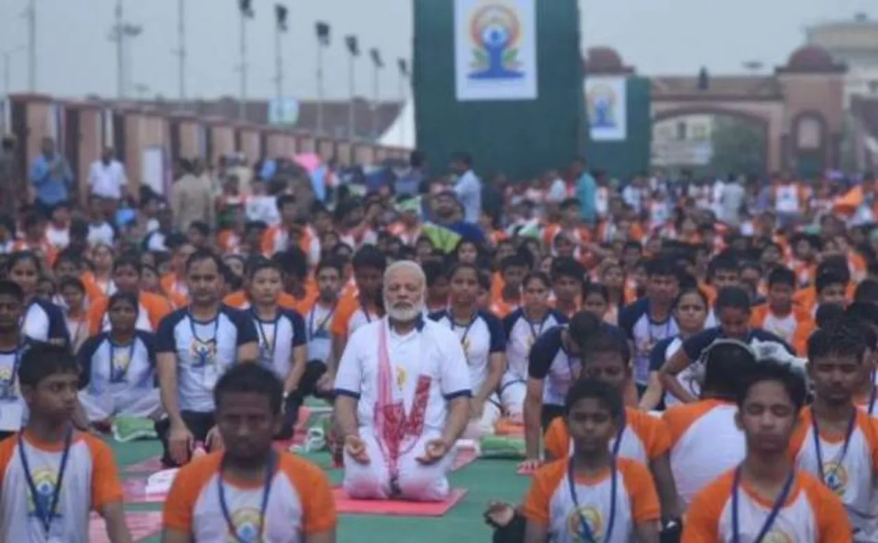 International Yoga day: PM Modi instructs yoga â€˜asanasâ€™ to youths, children