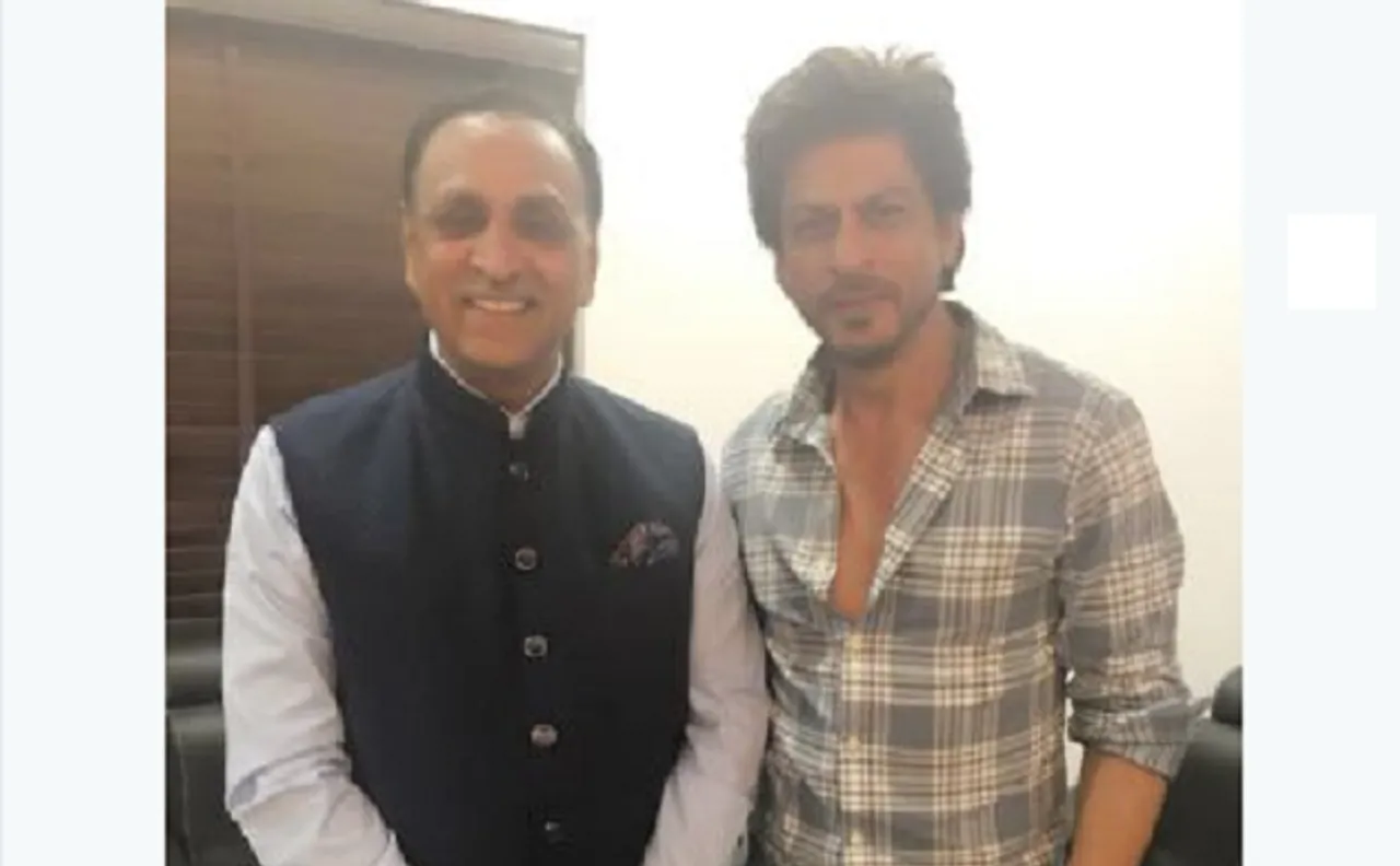 Shah Rukh Khan meets Gujarat CM Vijay Rupani, launches first song of 'Jab Harry Met Sejal'