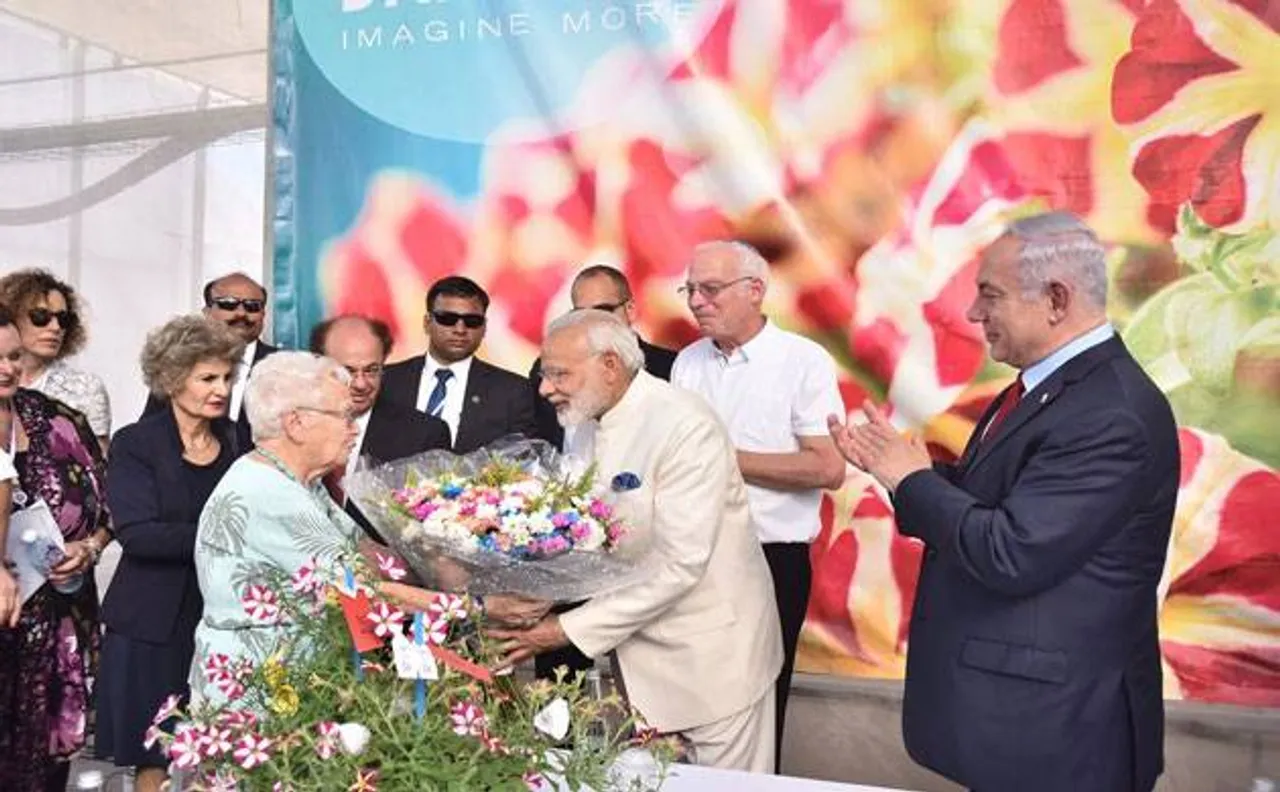 PM Modi in Israel, visits Danziger flower farm with Netanyahu