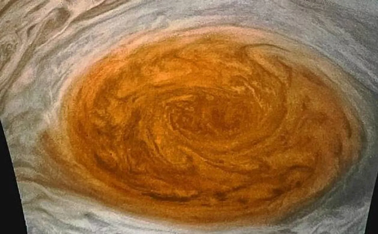 NASA's Juno images shows how Jupiter's Great Red Spot looks like when seen from closest distance