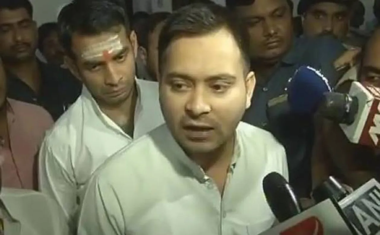 Around ten mikes were about to hit my nose, says Tejashwi on guards manhandling mediapersons