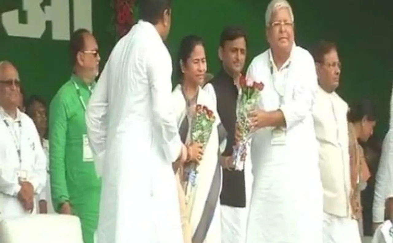 BJP Baghao, Desh Bachao rally live: TMC chief Mamata Banerjee shares dais with CPI leader D Raja in Patna