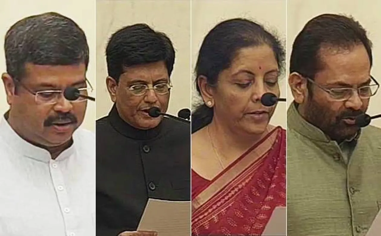 Cabinet reshuffle: Piyush Goyal, Dharmendra Pradhan, Naqvi and N Sitharaman get promotion