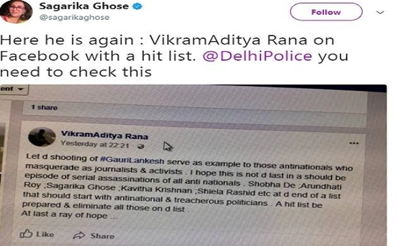 FIR registered against man openly threatening to kill five eminent women