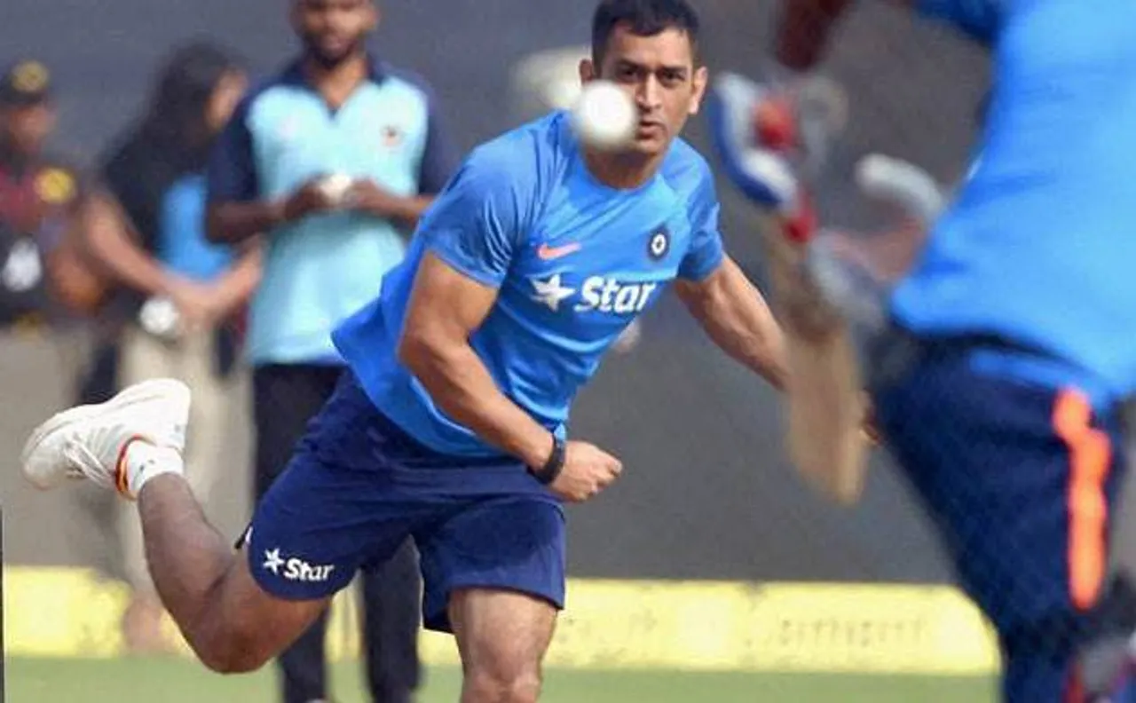Watch | India vs Australia: MS Dhoni bowls spin at nets ahead of third ODI in Indore