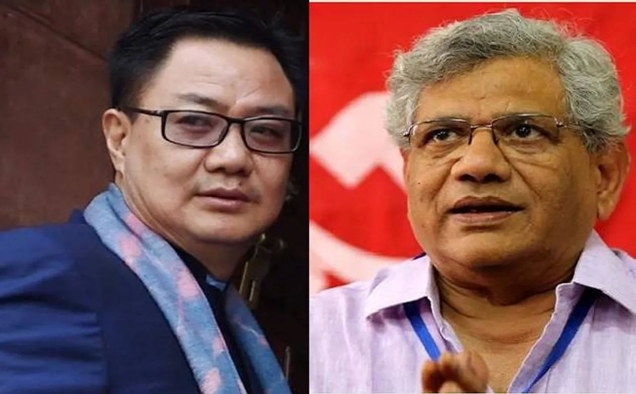 Left, BJP engage in verbal tirade over Kiren Rijiju's remark, will not quite warns Yechury