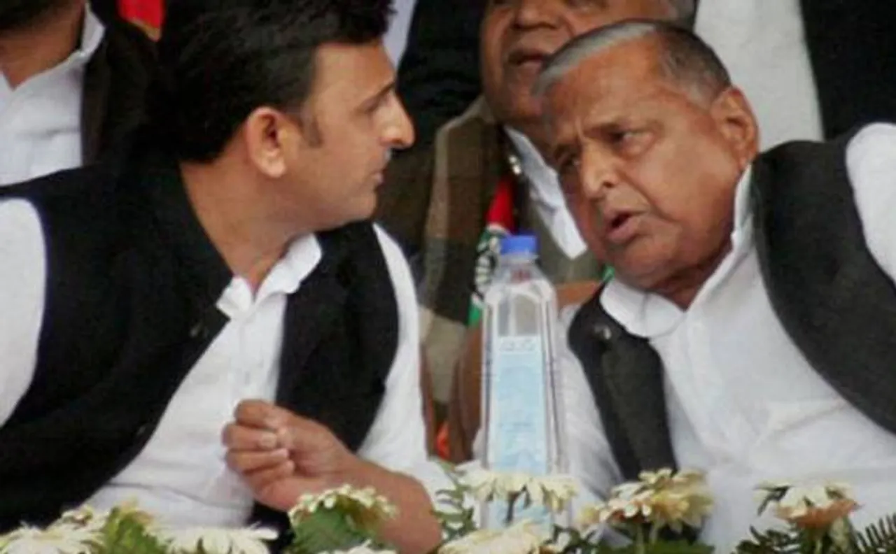 Mulayam, Akhilesh and Shivpal together in Saifai on Diwali