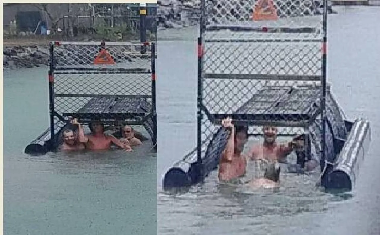 Group of men labeled 'Idiots of the century' for climbing into baited crocodile trap in Australia