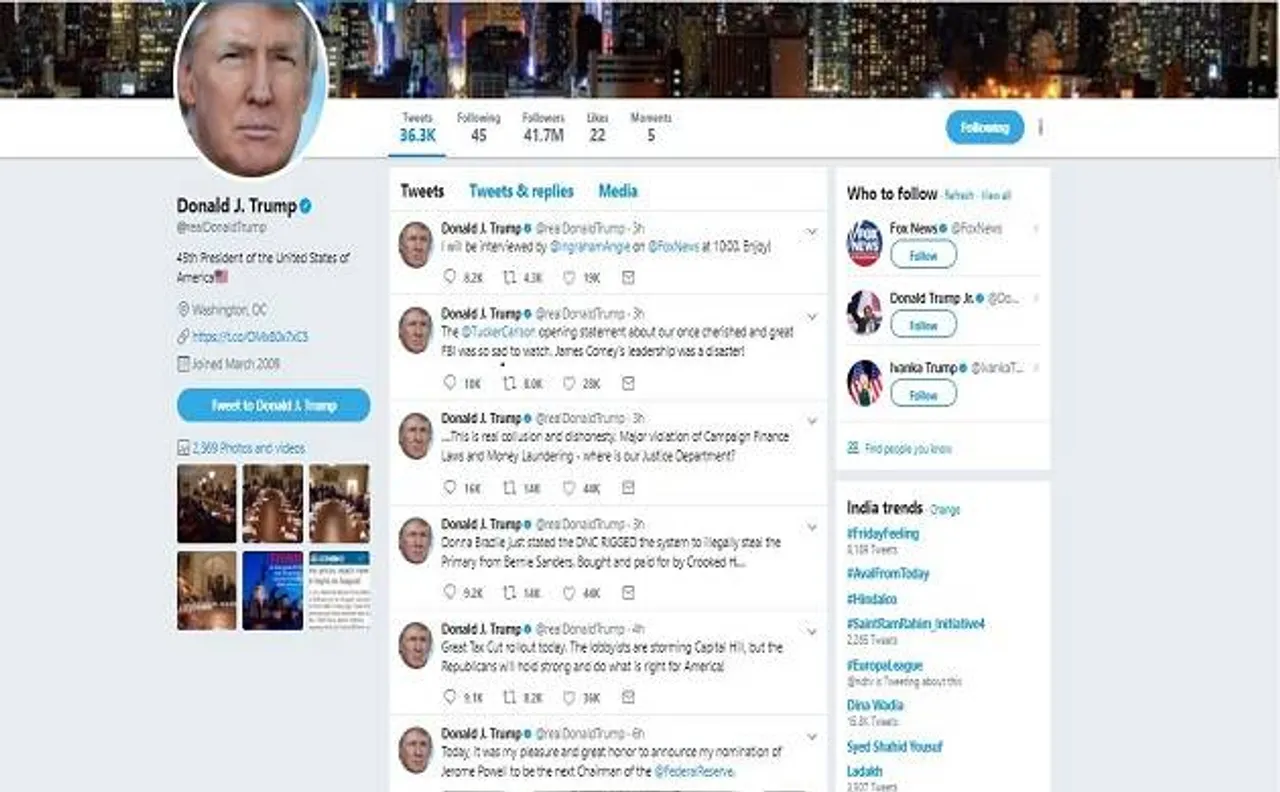 President Donald Trump's Twitter account deactivated for a brief period by Twitter employee on last day of work