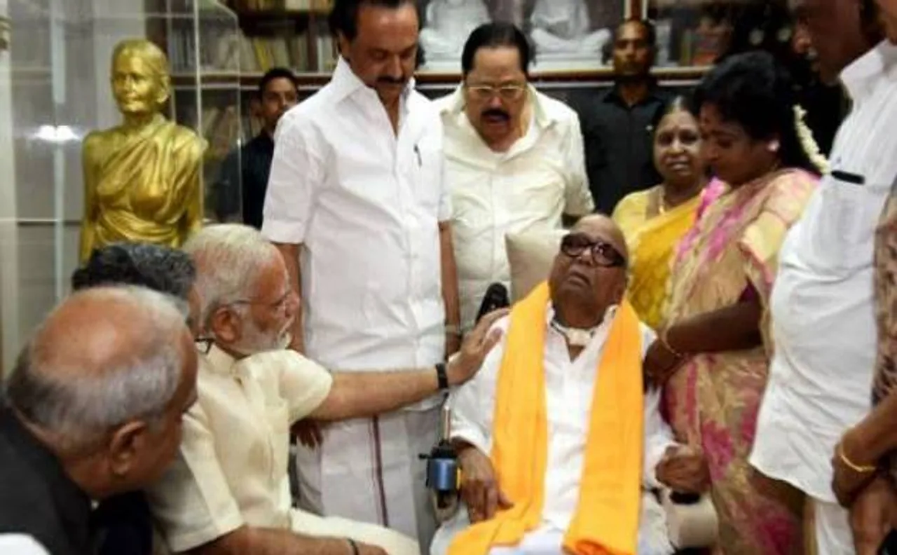 PM Narendra Modi meets ailing Karunanidhi; DMK says no politics discussed