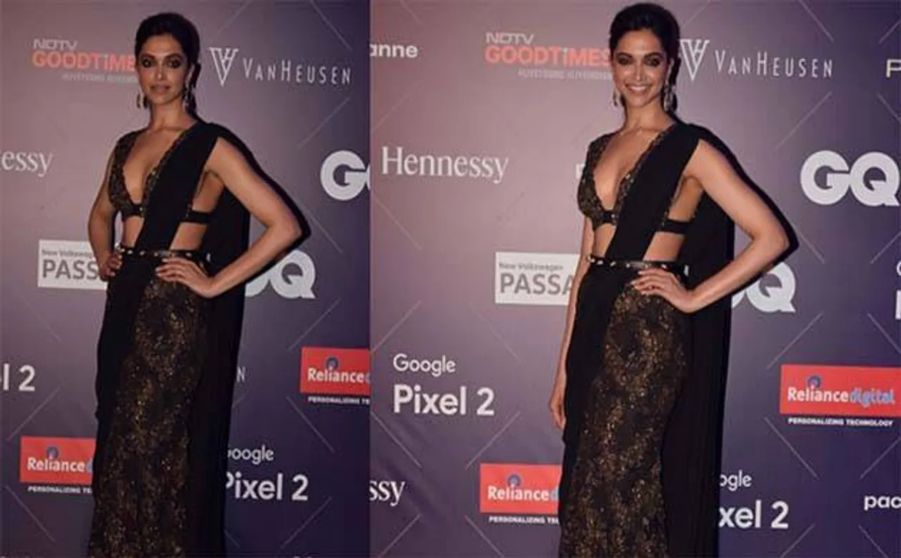 Deepika Padukone stunning looks in saree at GQ Fashion Nights 2017