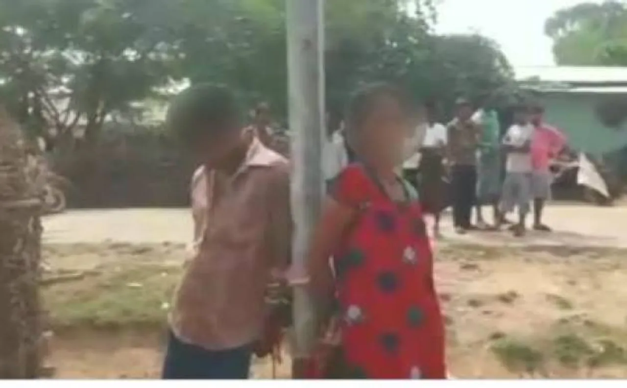 Odisha: Youth, married woman tied to an electric pole for alleged illegitimate relationship
