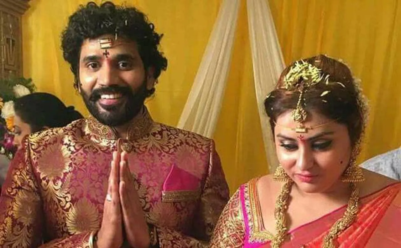 Bigg Boss Tamil contestant Namitha ties knot with beau Veerandra (see pics)