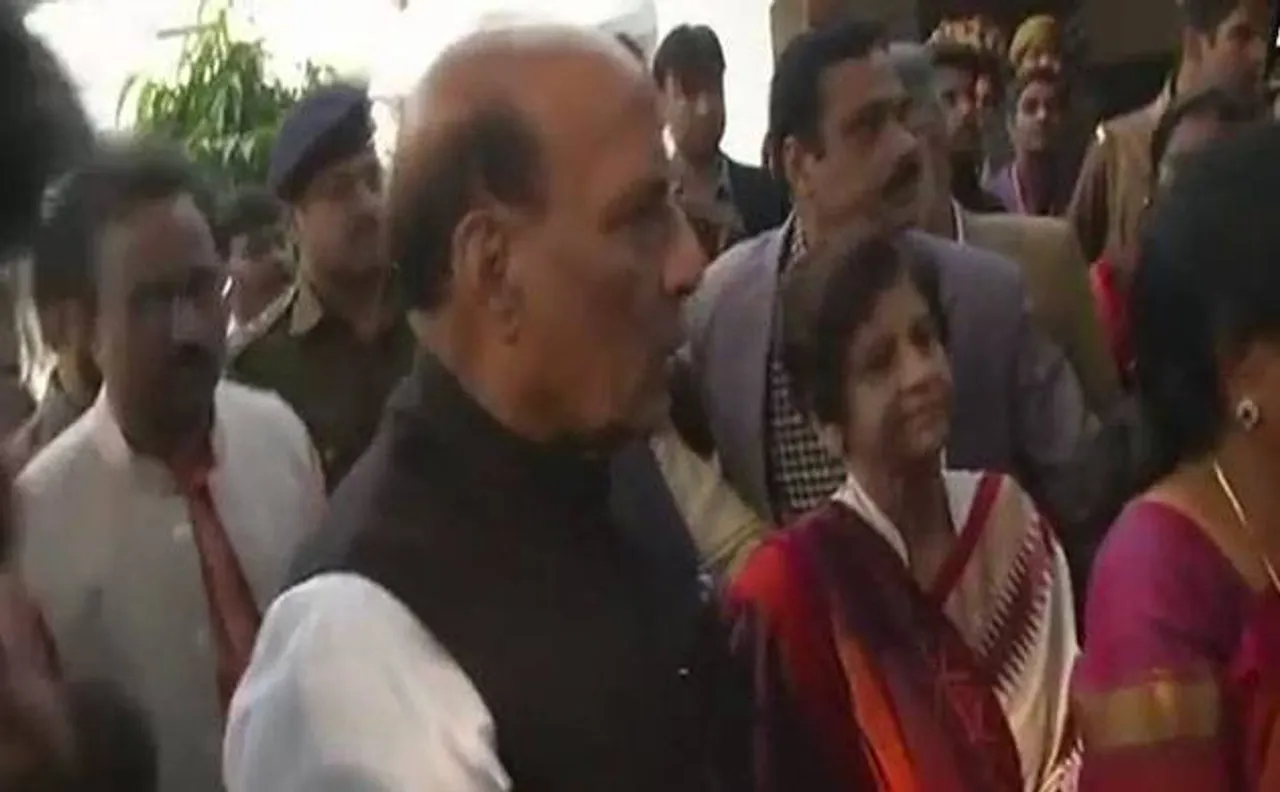 UP civic polls 2017: Home Minister Rajnath Singh casts vote in Lucknow