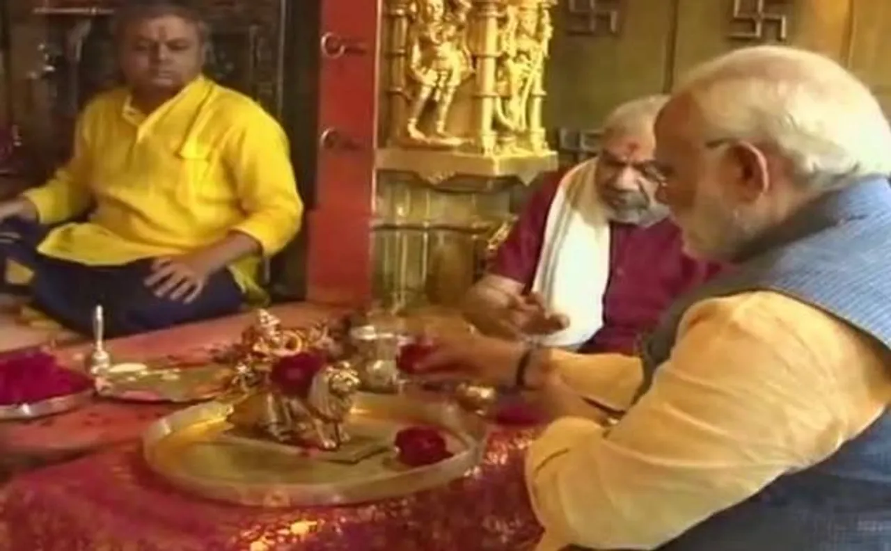 Gujarat polls: Modi rides seaplane, offers prayers at Ambaji Temple in Banaskantha
