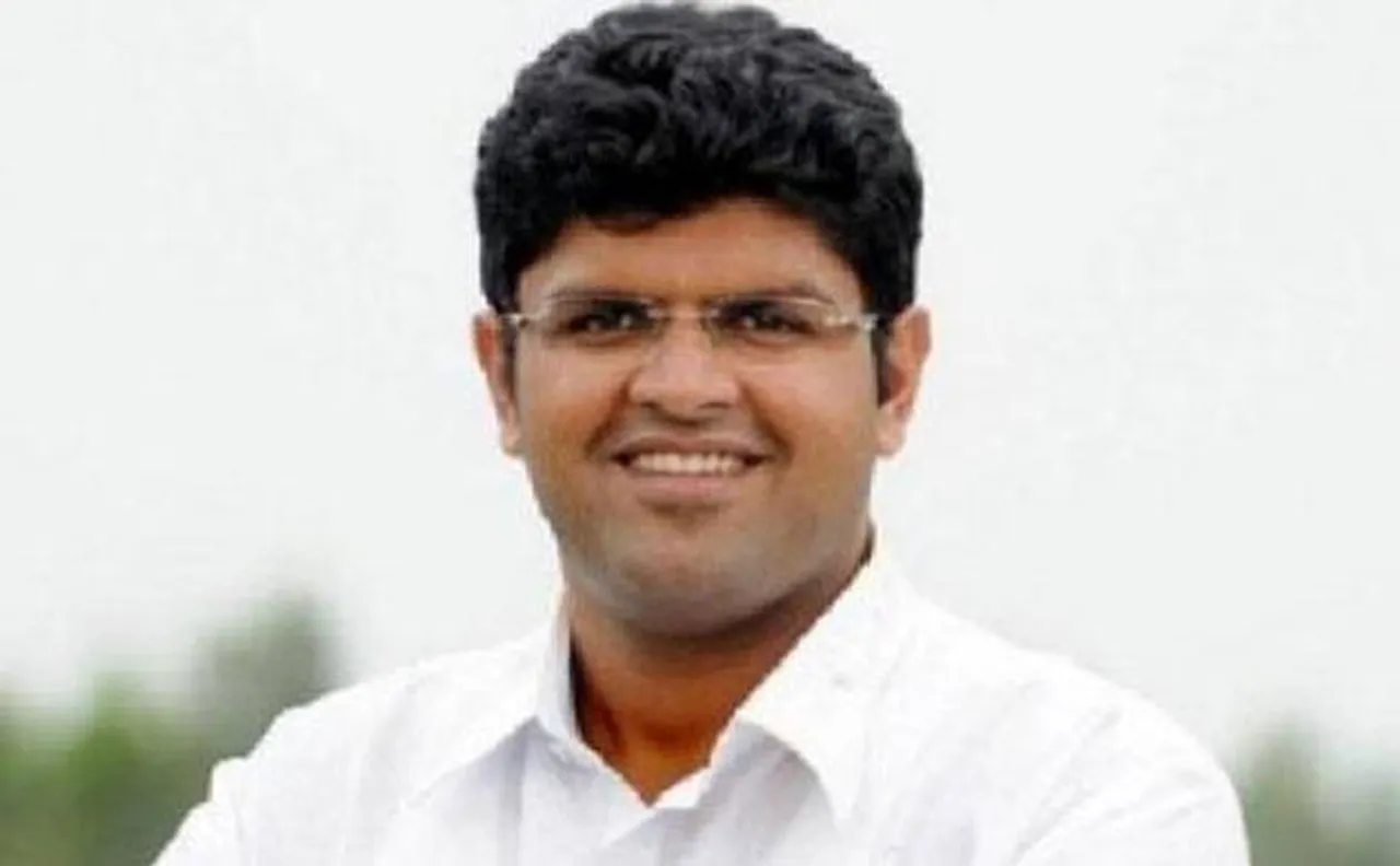 INLD's Dushyant Chautala rides a tractor to Parliament