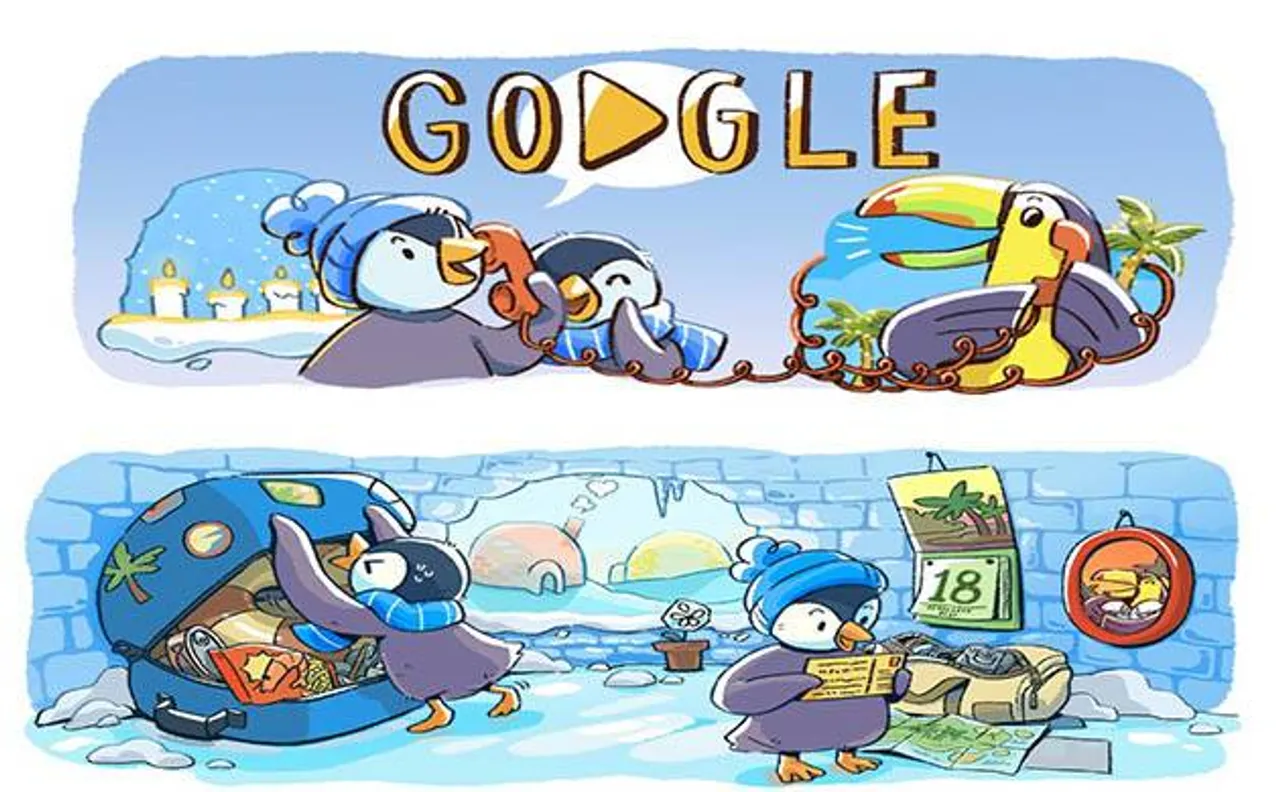 Google doodle celebrates the beginning of Christmas season