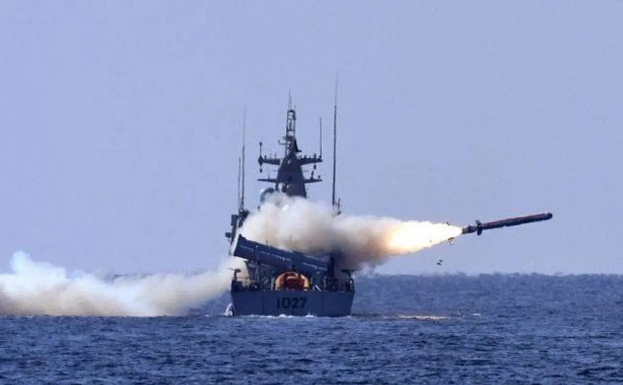 Pakistan Navy test fires naval cruise missile 'Harba' from PNS Himmat