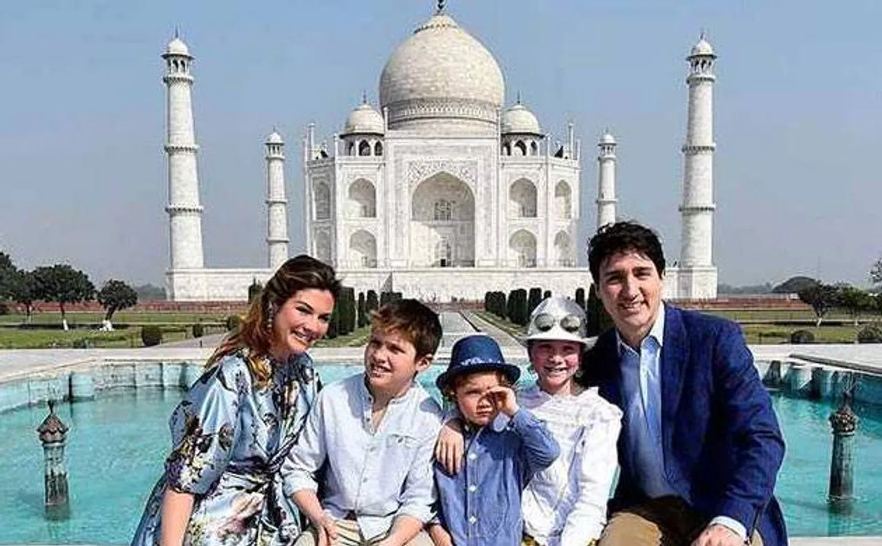 Canadian PM Trudeau begins week-long India tour, visits Taj Mahal with Family