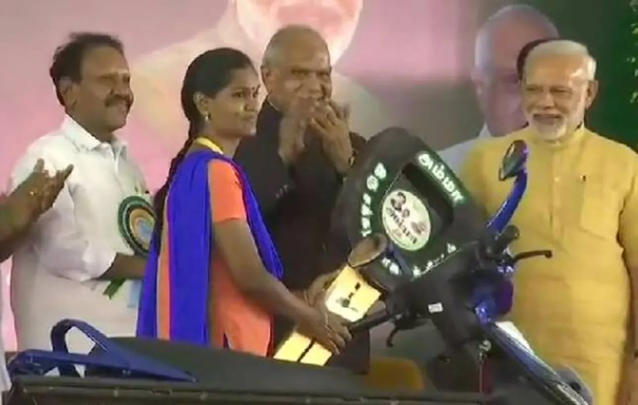 PM launches 'Amma Two-wheeler Scheme' in Chennai'; says on securing a girlâ€™s future, we secure family's future