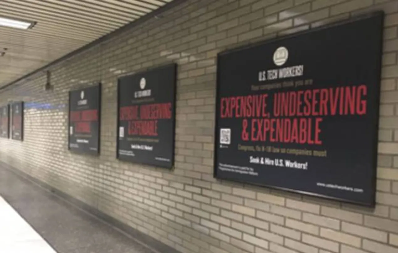 Anti H-1B posters come up in San Francisco metro stations