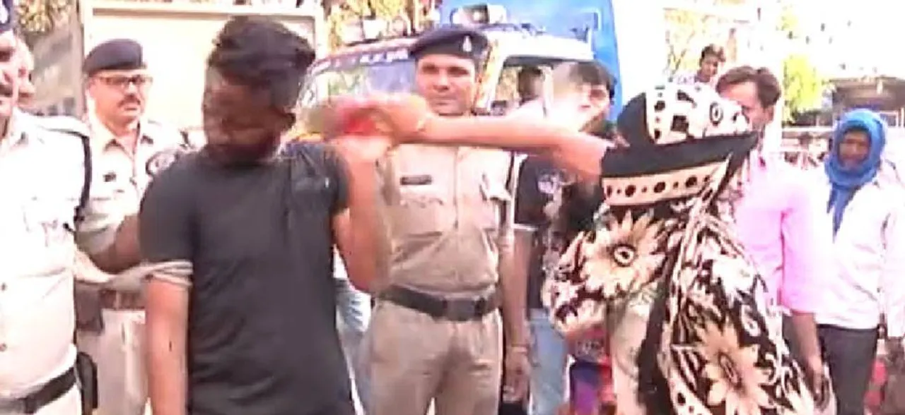 Watch Video | College girls hitting rape accused in police custody