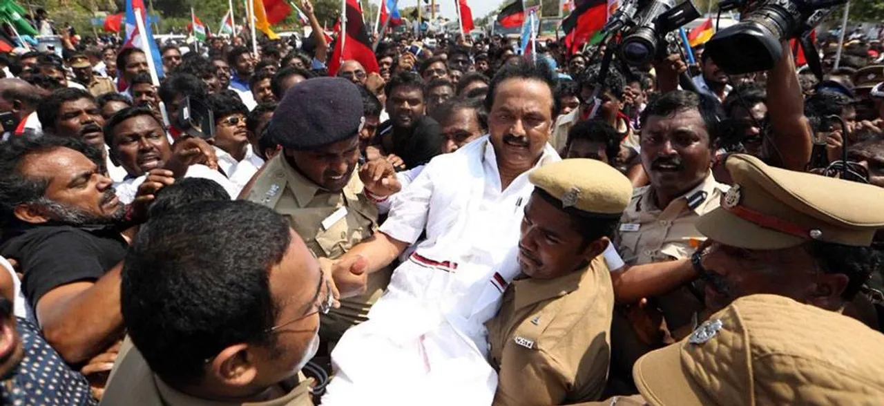 Cauvery Row: MK Stalin leads Opposition in statewide protest, gets detained