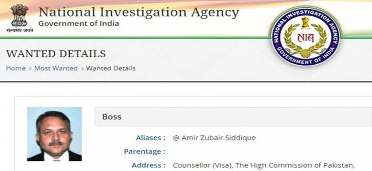 NIA puts Pakistani diplomat on 'wanted' list, to seek Interpolâ€™s red corner notice