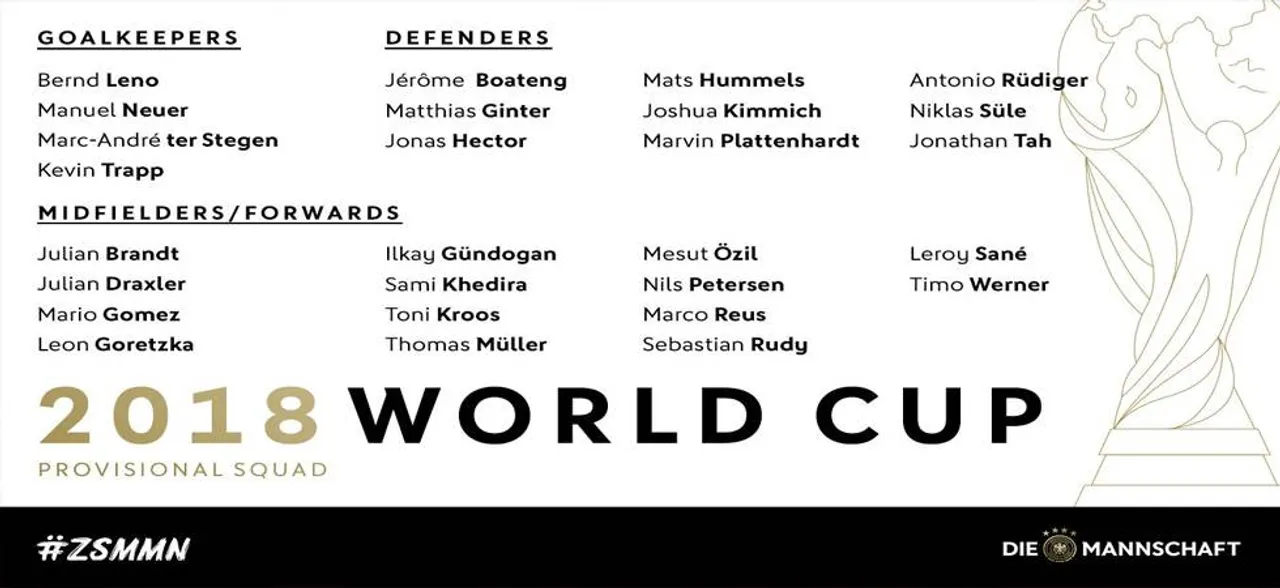 FIFA World Cup 2018: Germany announce 27-man squad; Gotze, Can, Mustafi dropped