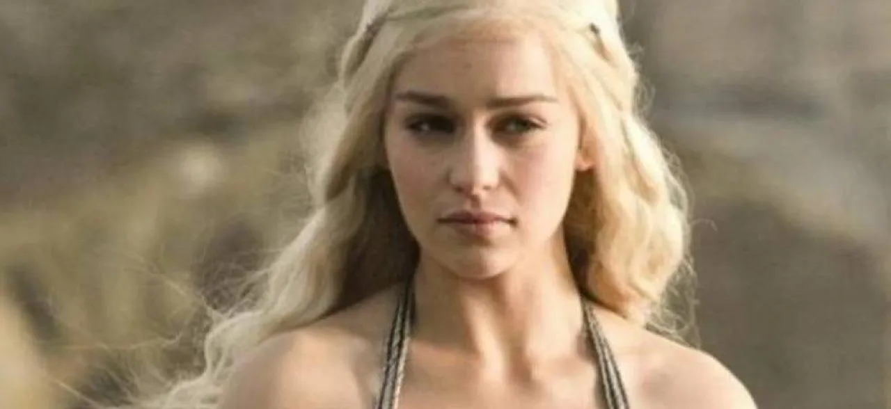 Emilia Clarke in a boat of flowers bid adieu to Game of Thrones
