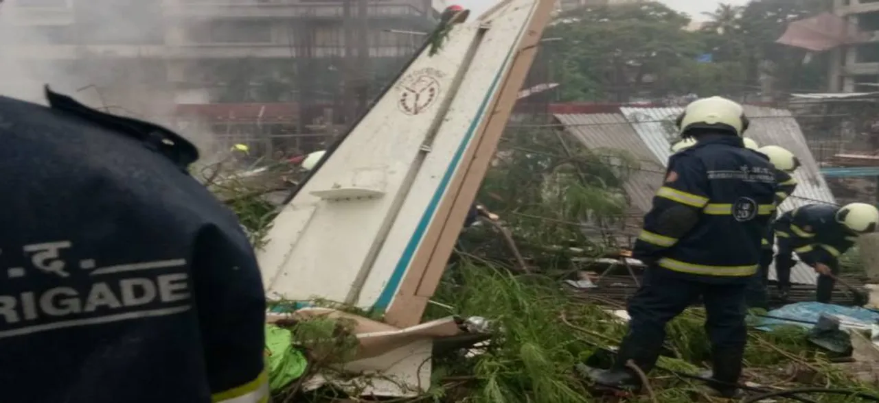 Chartered plane crashes in Mumbai's Ghatkopar, pedestrian among five killed