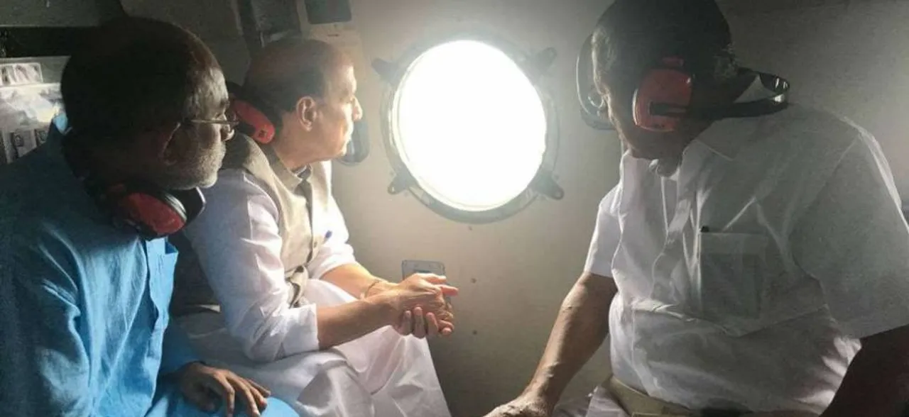 Kerala floods: Rajnath Singh surveys rain-battered areas; Sushma Swaraj assures passport replacement free of cost