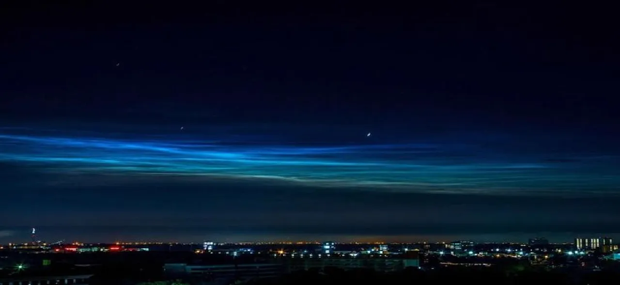 NASA balloon captures images of rare electric blue clouds