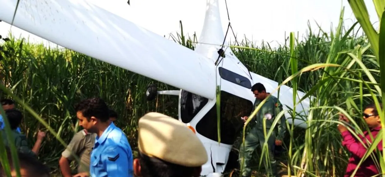 Indian Air Force microlight aircraft crashes near Baghpat in Uttar Pradesh, two pilots safe