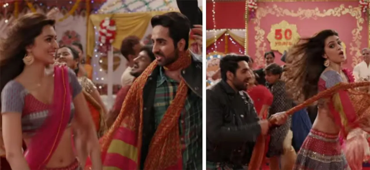 Kriti Sanon shared a BTS video of Sweety Tera Drama where Ayusmannâ€™s dupatta is a real game spoiler