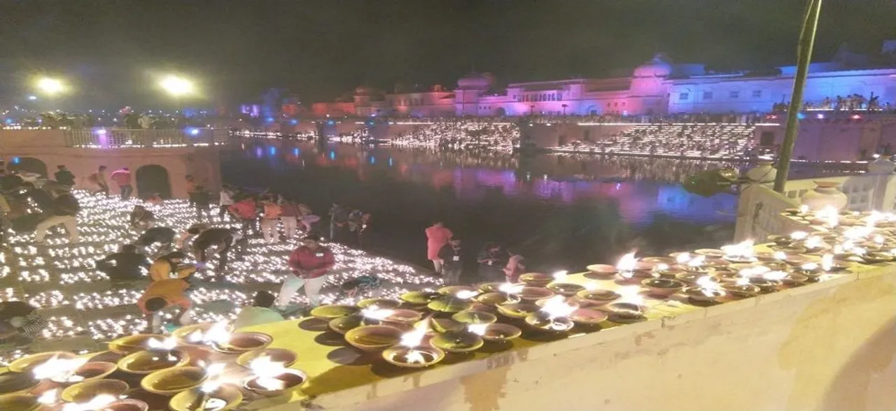 Ayodhya creates new world record; over 300,000 diyas lit on banks of Saryu river