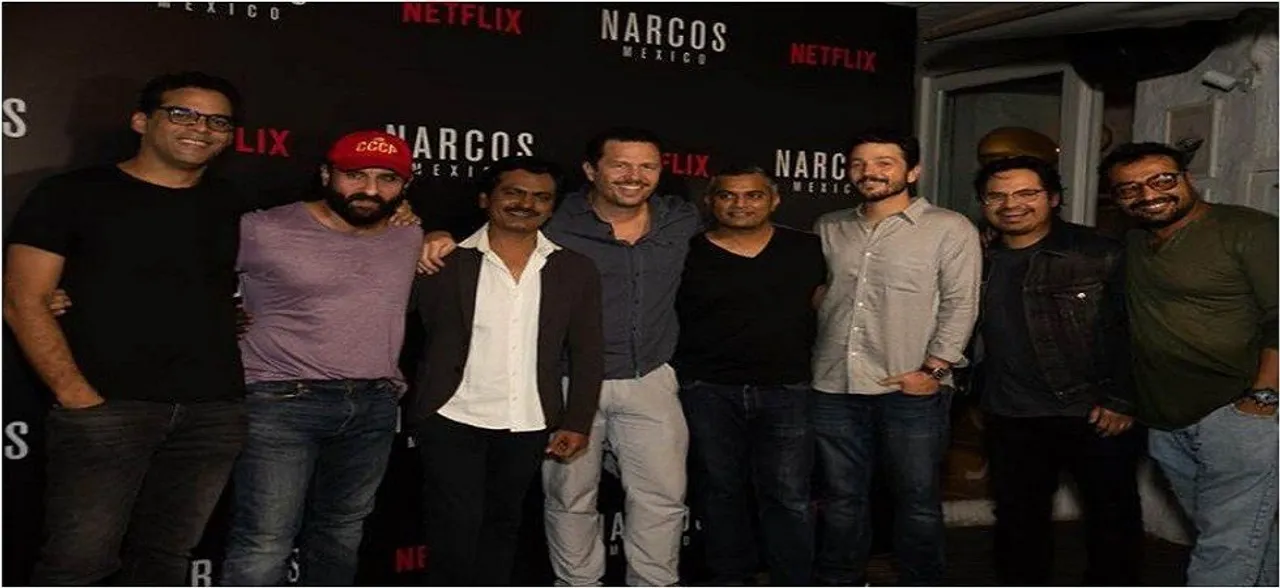 Narcos: Mexico' stars Micheal Pena, Diego Luna meet 'Sacred Games' team