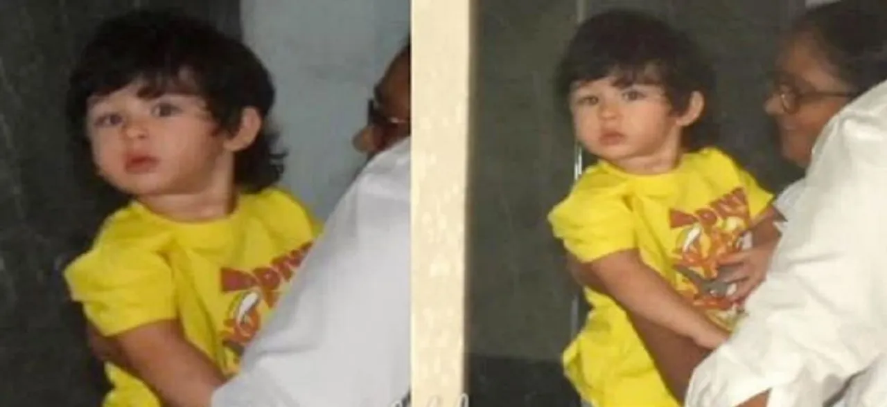 Taimur Ali Khan enters play school with sleepy eyes; see pics