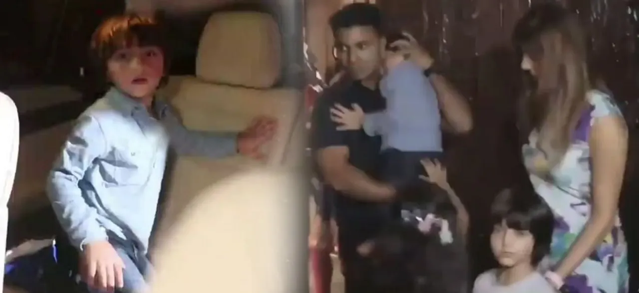 Shah Rukh Khanâ€™s little fella Abram yells at the paparazzi, Video goes VIRAL
