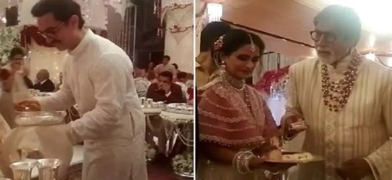 Watch Video of Amitabh Bachchan, Aamir Khan serving food at Isha Ambaniâ€™s wedding