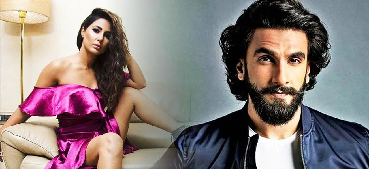 Hina Khan got a savior in Ranveer Singh as she struggled with her dress at an award show
