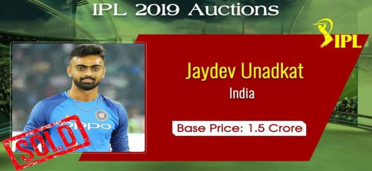 IPL 2019 Auction: Jaydev Unadkat once again breaks the bank, goes to Rajasthan Royals